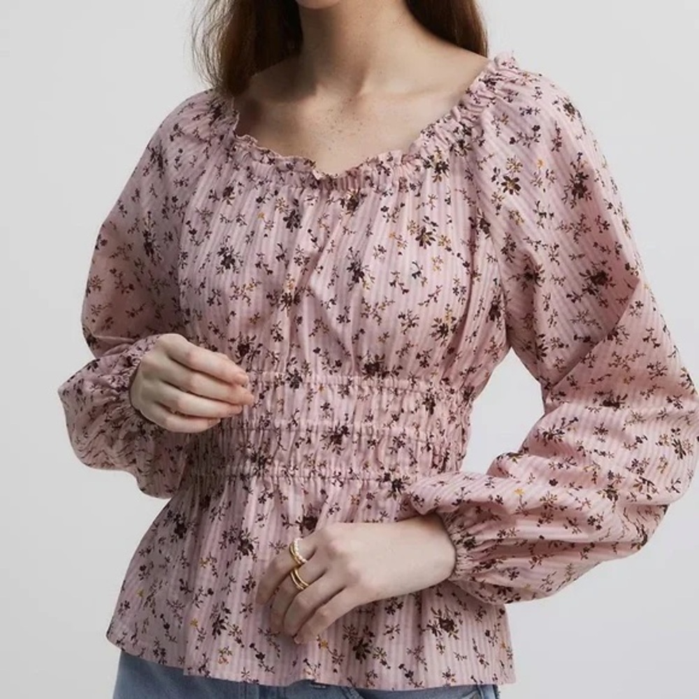 Madewell Sophia pink floral Blouse size small
